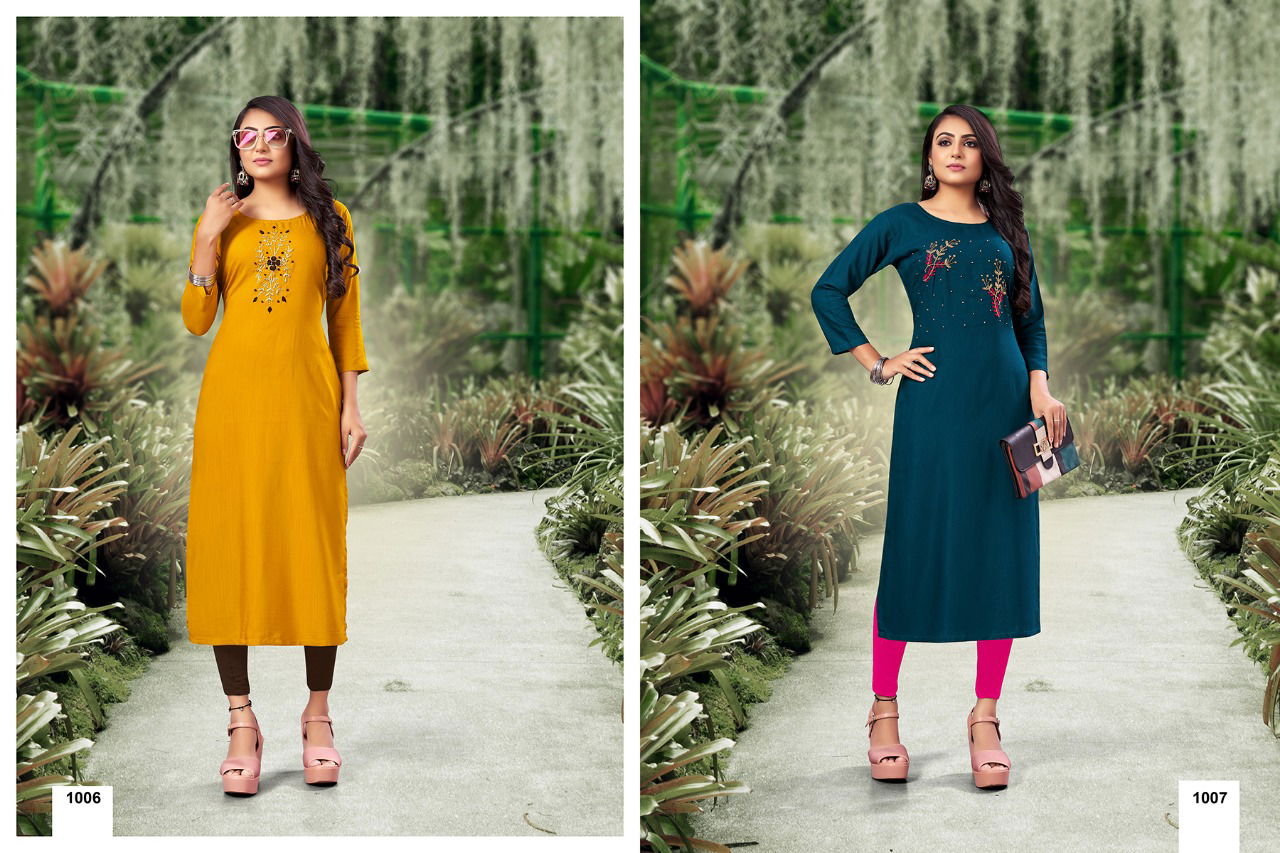 Jinesh nx Nazakat New Designer Embroidery Wholesale Kurti Collection